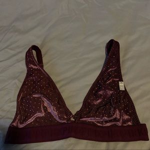 VS PINK bralette L (maroon with studs)